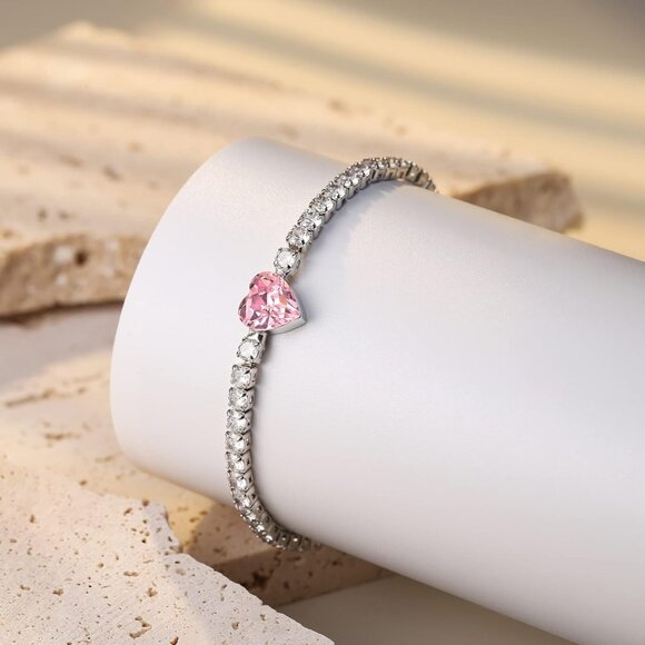 Women's Purple Dainty Trendy Adjustable Tennis Slide Bracelets Jewelry Gift - Picture 5 of 7